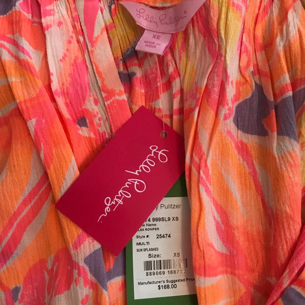 NWT Lilly Pulitzer Elsa Romper XS Sun Splashed - Picture 5 of 5